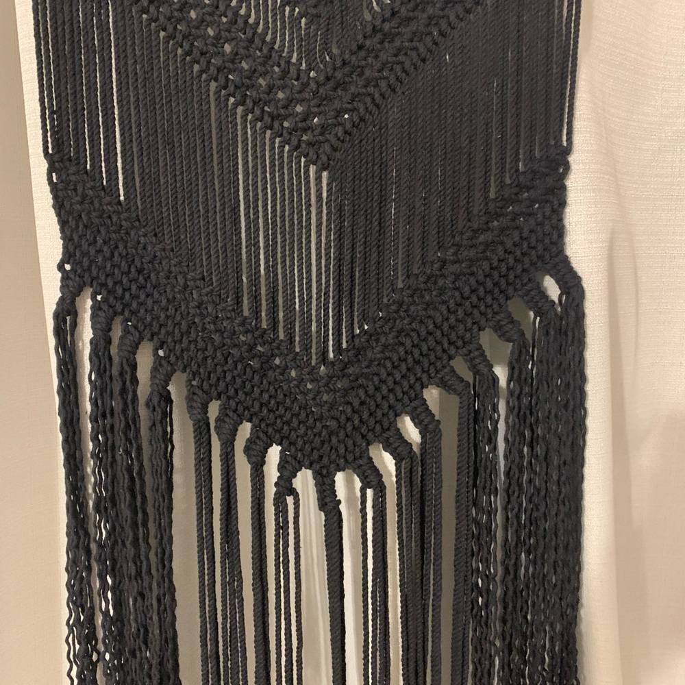 Chic Black Macrame Wall Art nwt - Picture 4 of 5